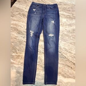 Mudd High Rise Distressed Jeans Size 26 Skinny Legging Stretch Denim